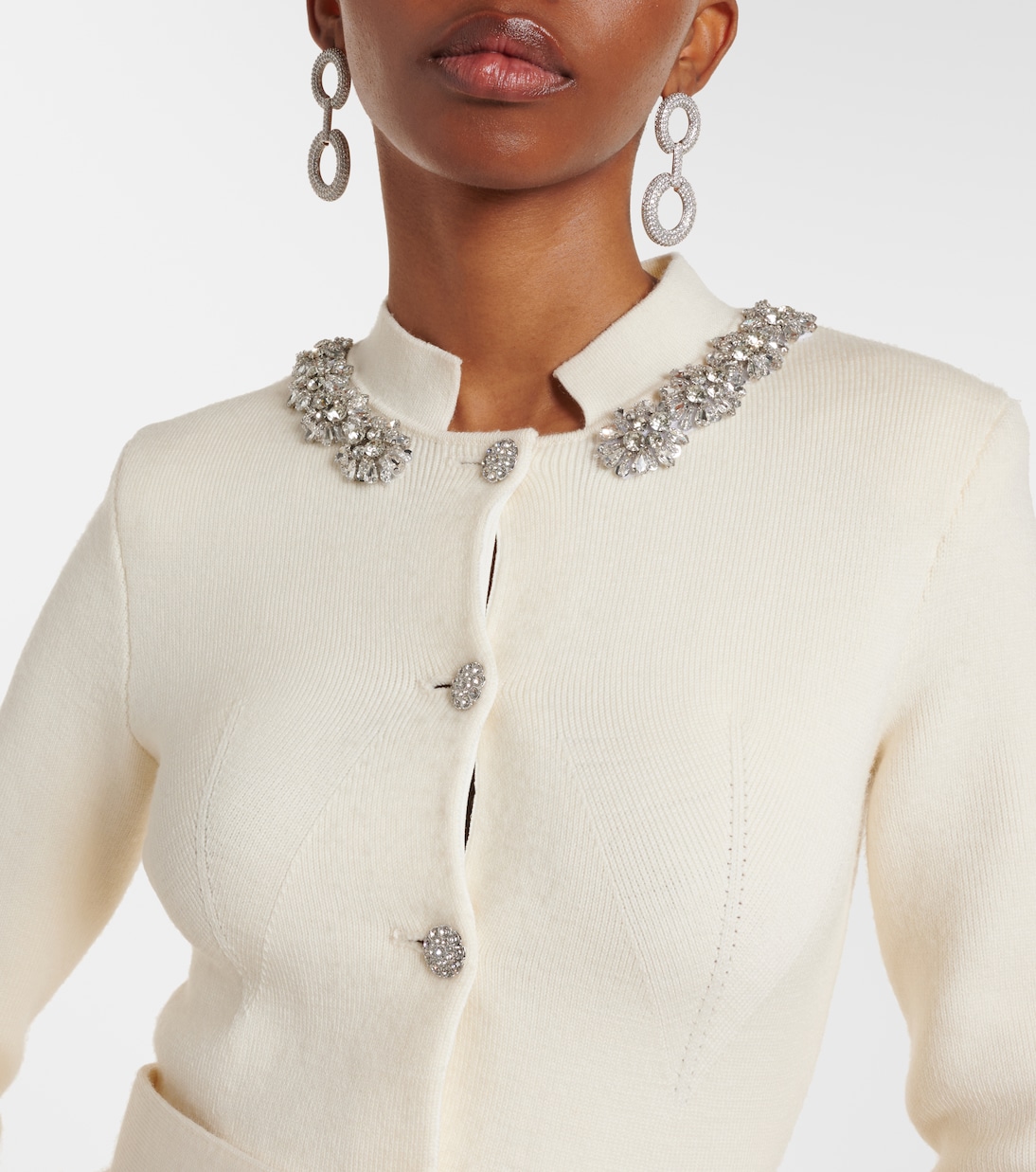 Embellished knitted midi dress | Self-Portrait