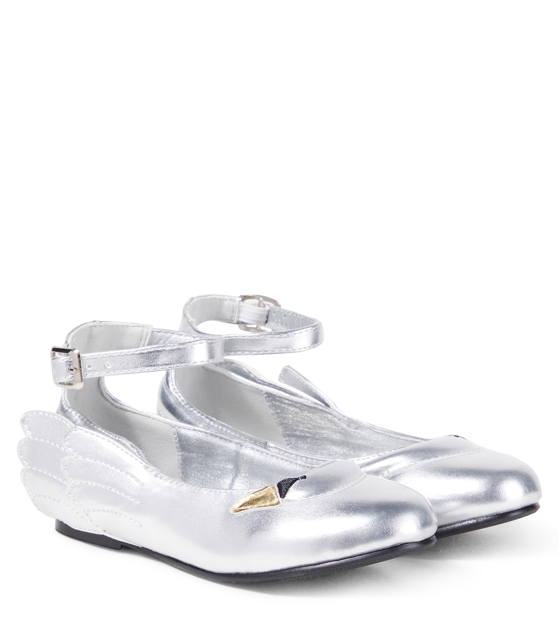 Metallic faux leather ballet flats | Stella McCartney Kids