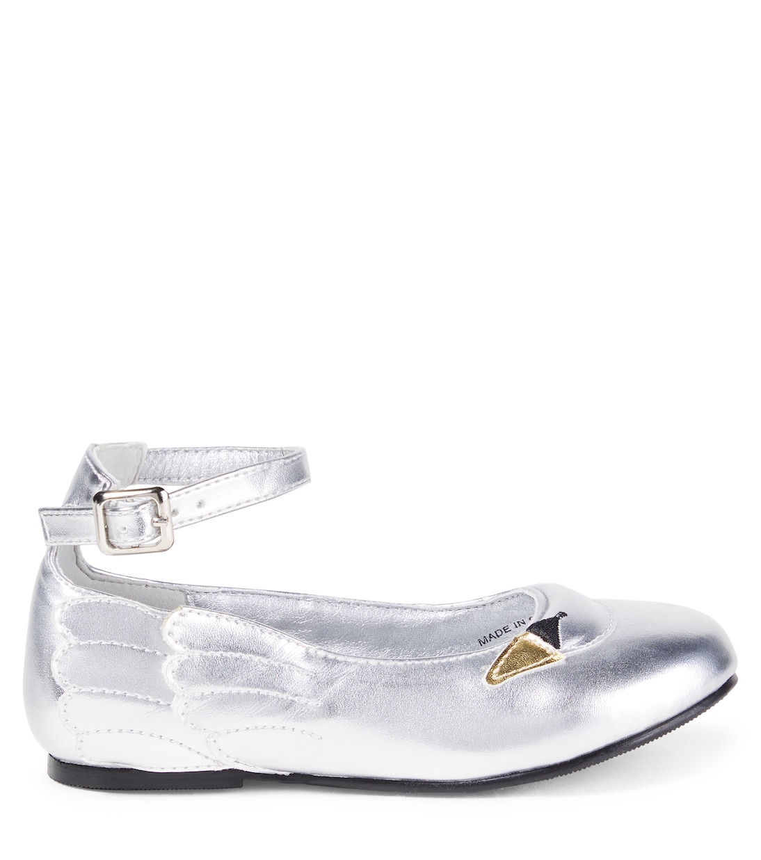 Metallic faux leather ballet flats | Stella McCartney Kids
