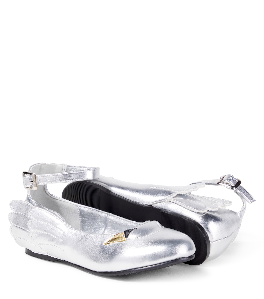 Metallic faux leather ballet flats | Stella McCartney Kids