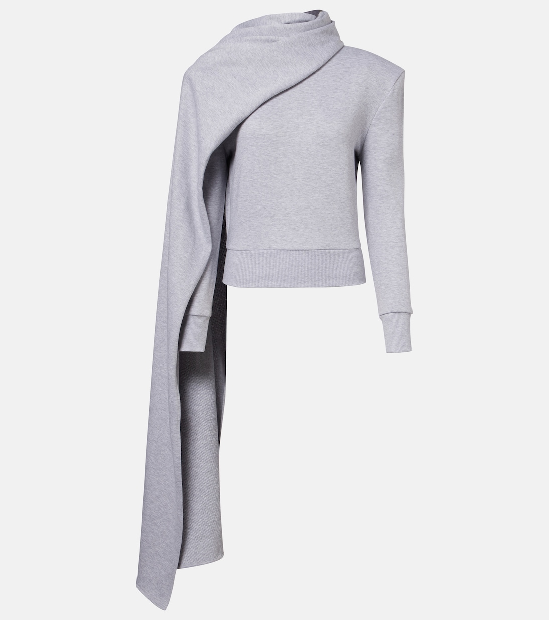 Scarf-detail cotton-blend sweatshirt | Magda Butrym
