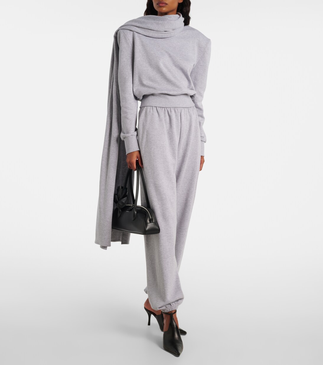 Scarf-detail cotton-blend sweatshirt | Magda Butrym