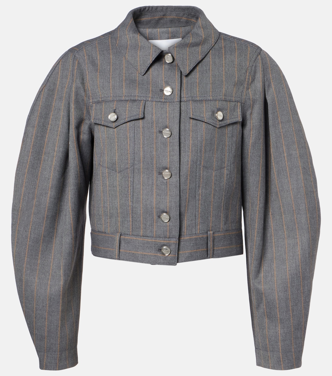 Pinstripe cropped jacket | Ganni