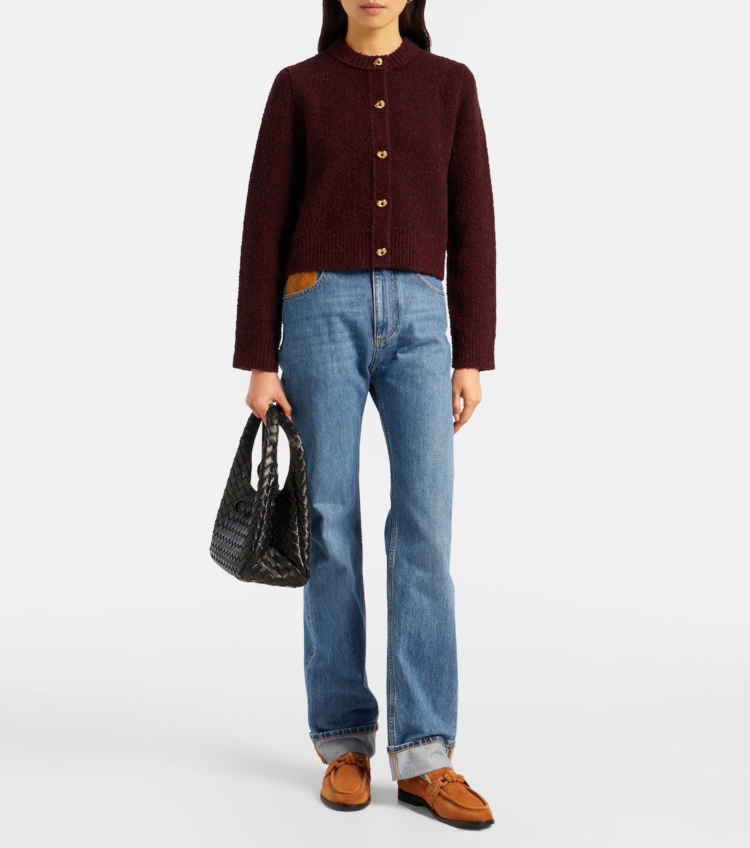 Loafers Astaire aus Veloursleder mit Shearling | Bottega Veneta