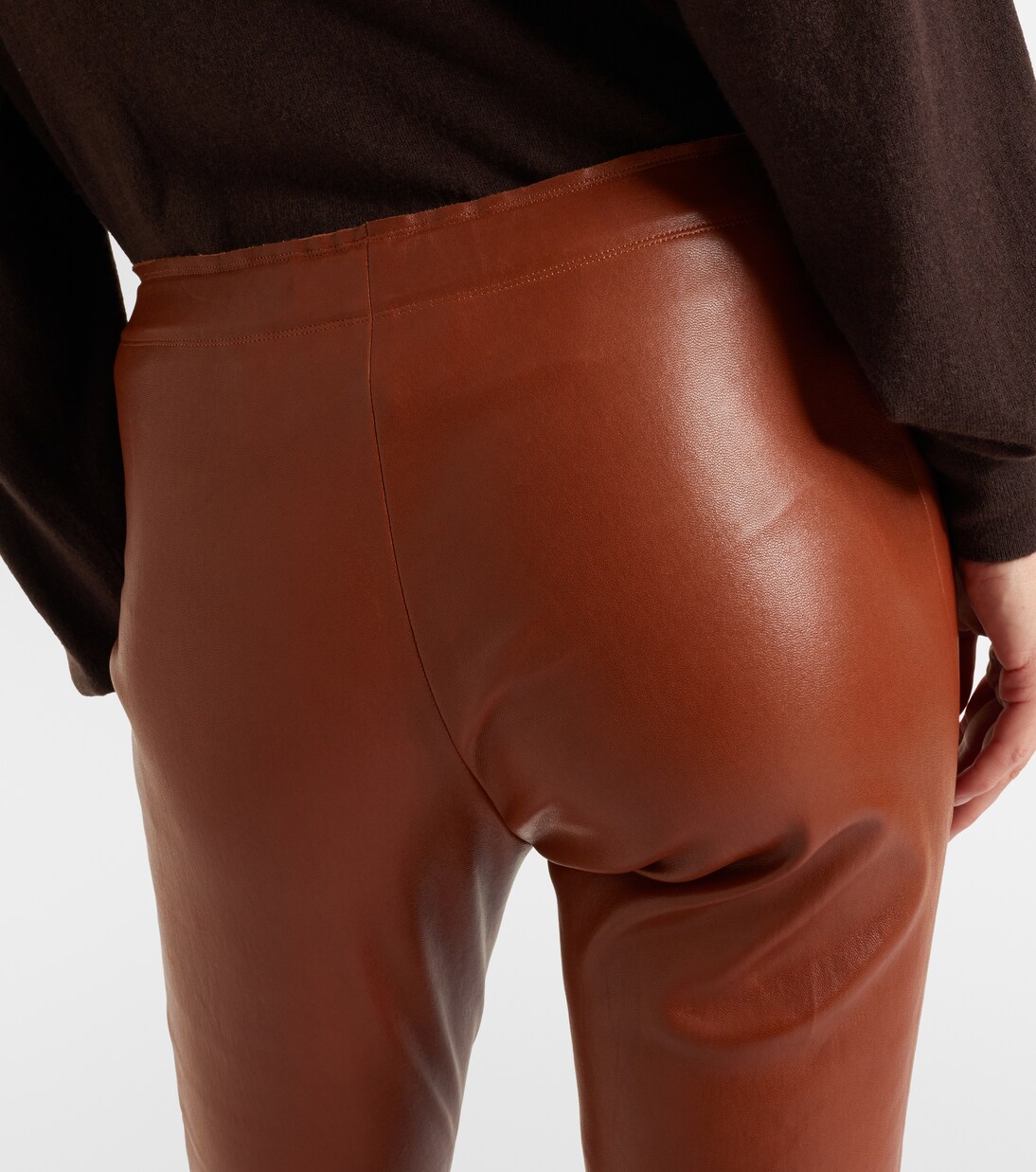 Carolyn leather slim pants | Stouls
