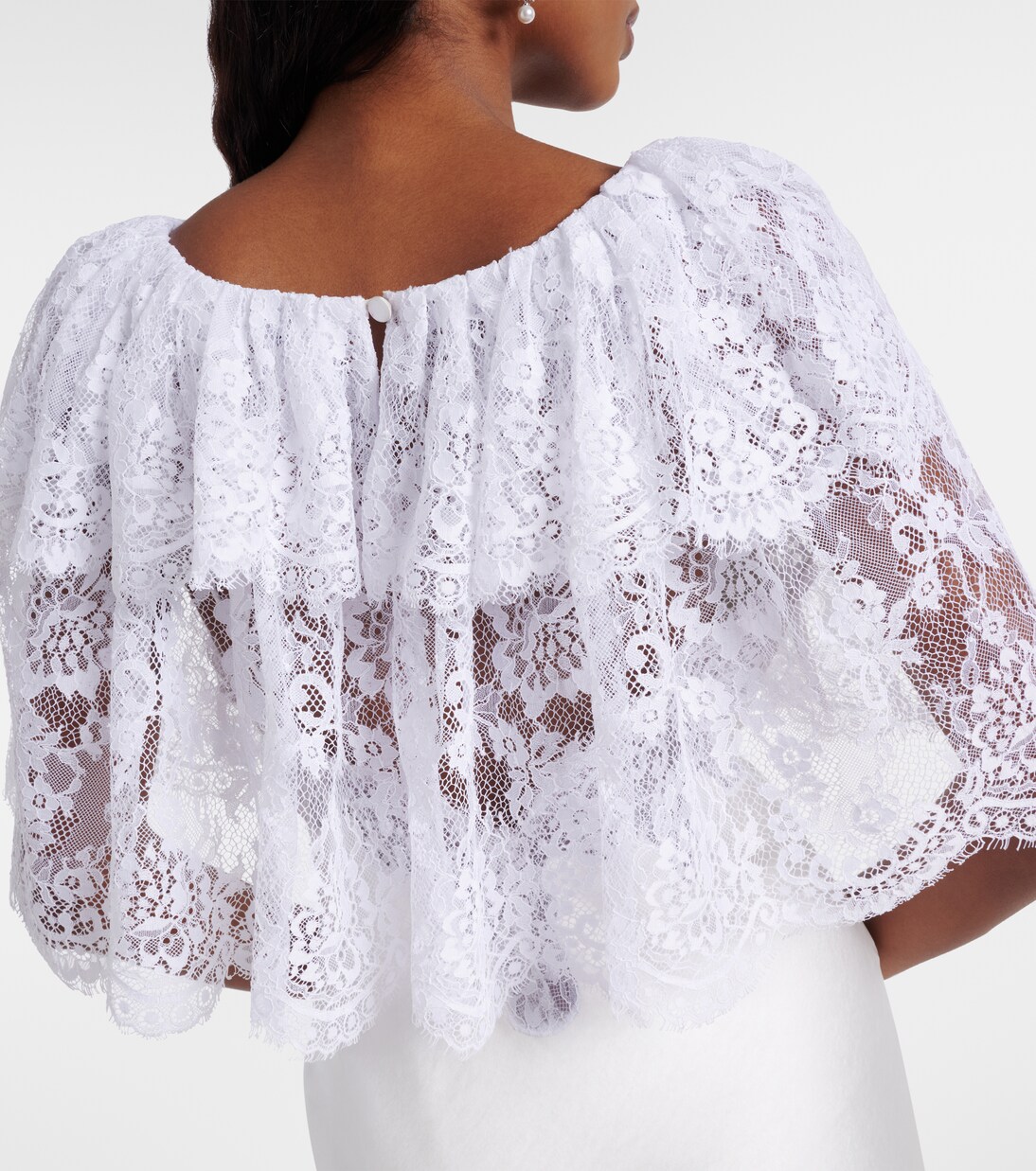 Lace-trimmed satin gown | Self-Portrait