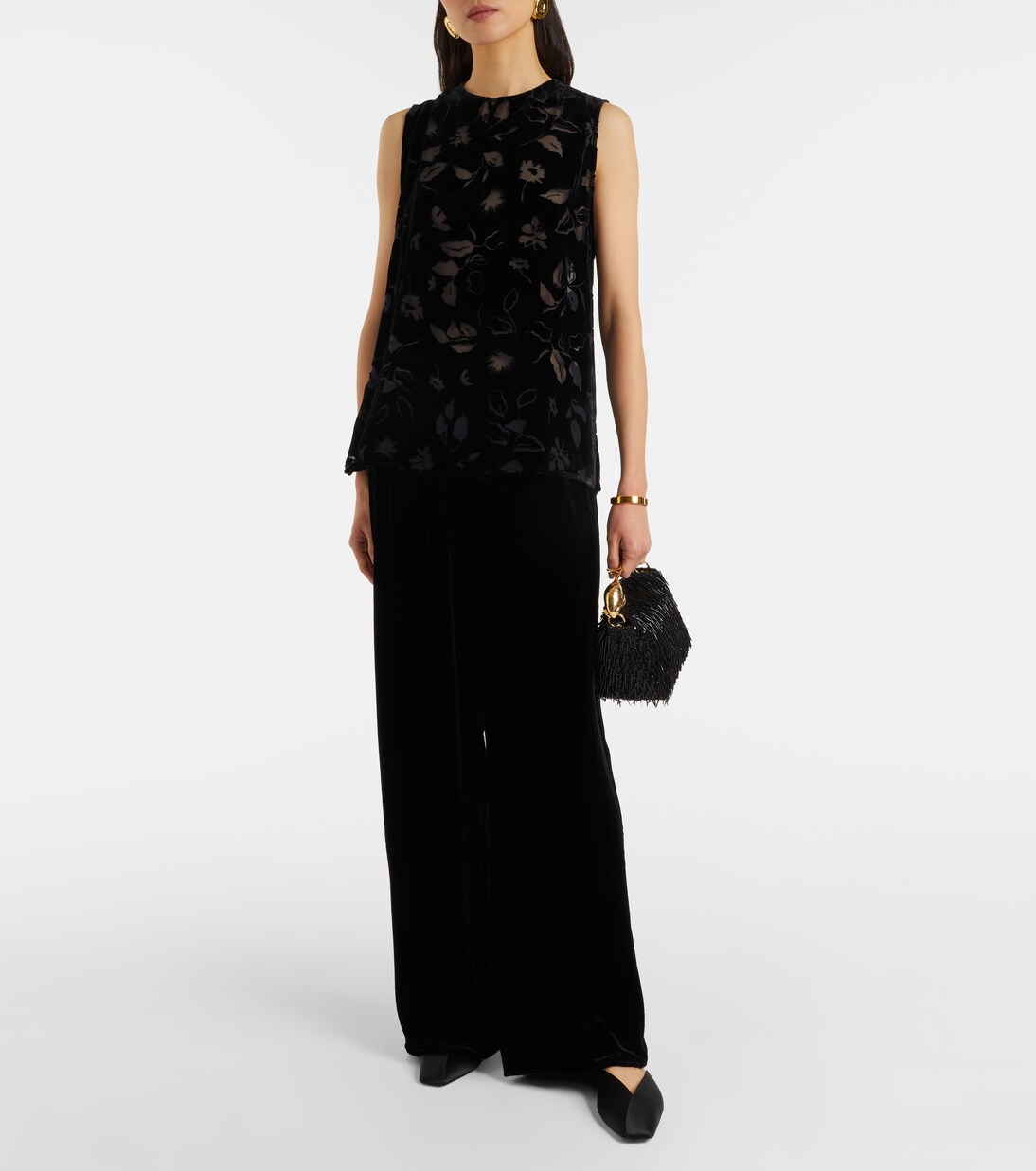 Trento devoré velvet top | Asceno