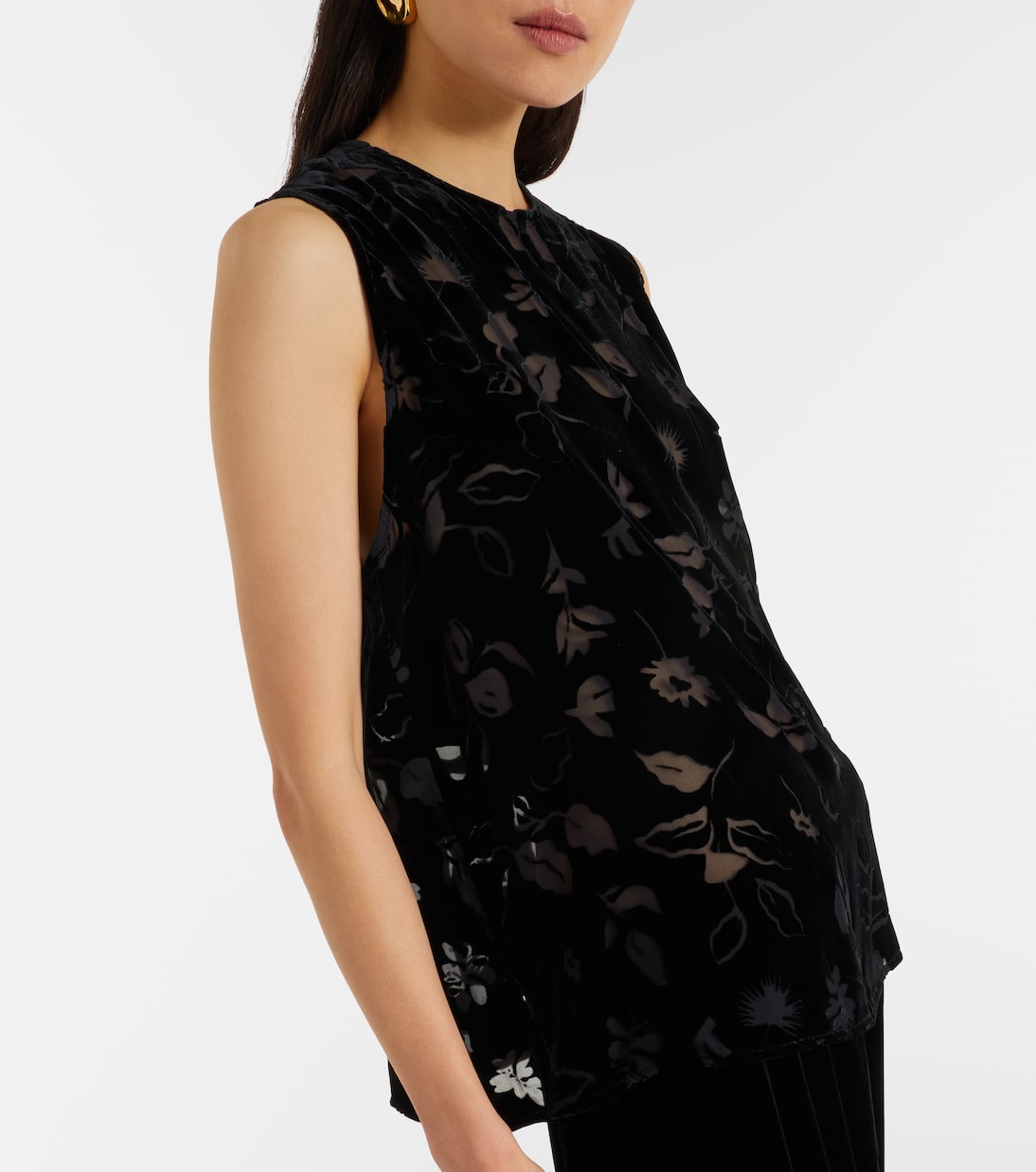 Trento devoré velvet top | Asceno