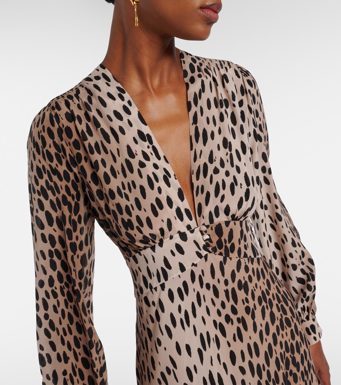 Robe longue Emory imprimée en soie | Rixo