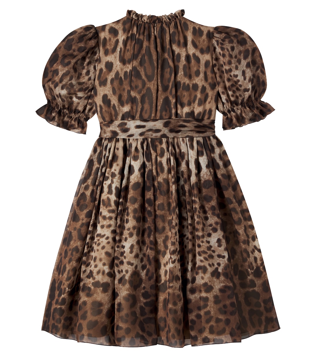 Leopard-print silk chiffon dress | Dolce&Gabbana Kids