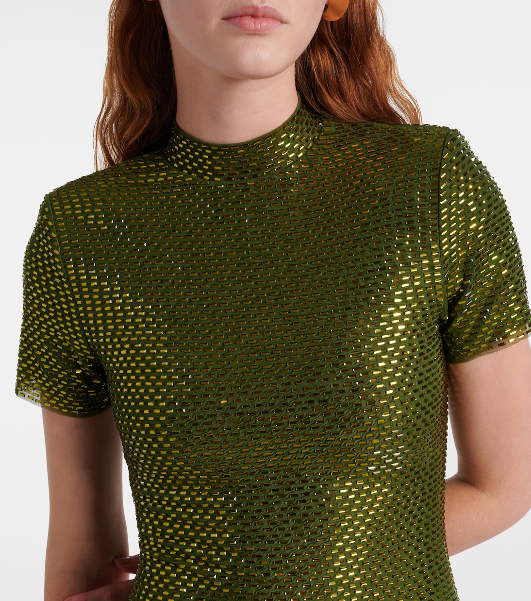 缀饰网布加长连衣裙 | Self-Portrait