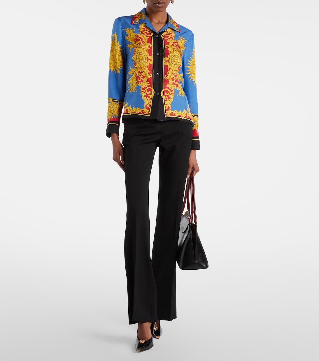 Printed silk twill shirt | Versace