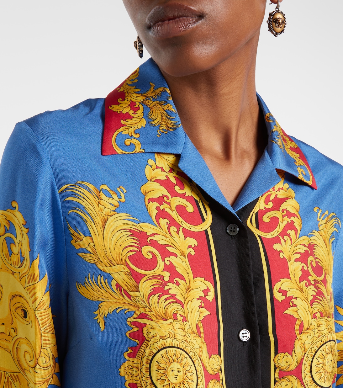 Printed silk twill shirt | Versace
