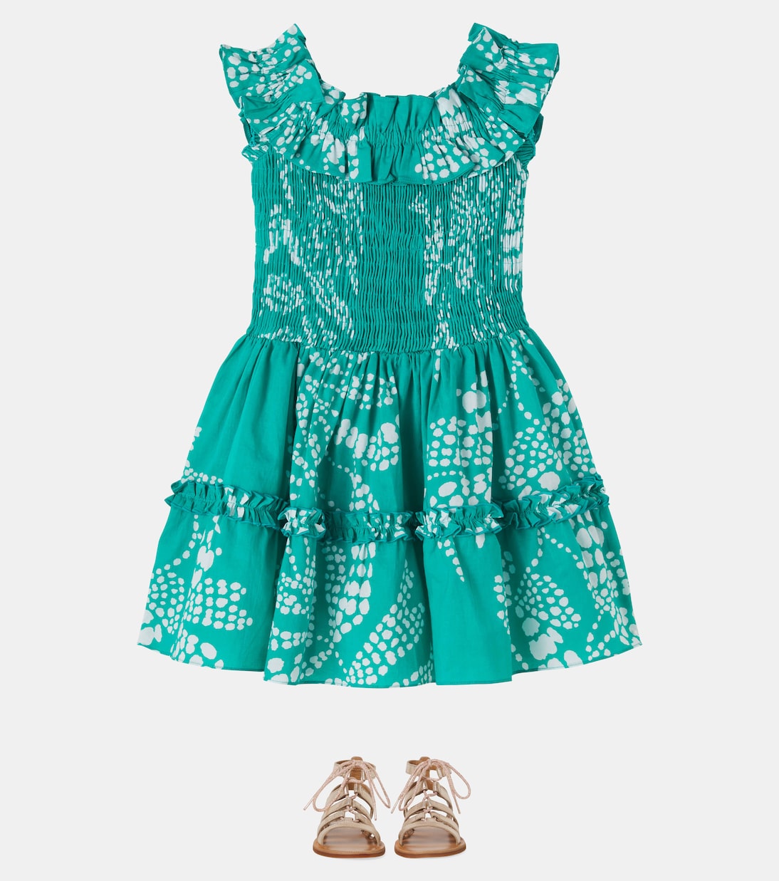 Robe Amber imprimée en coton | Poupette St Barth Kids