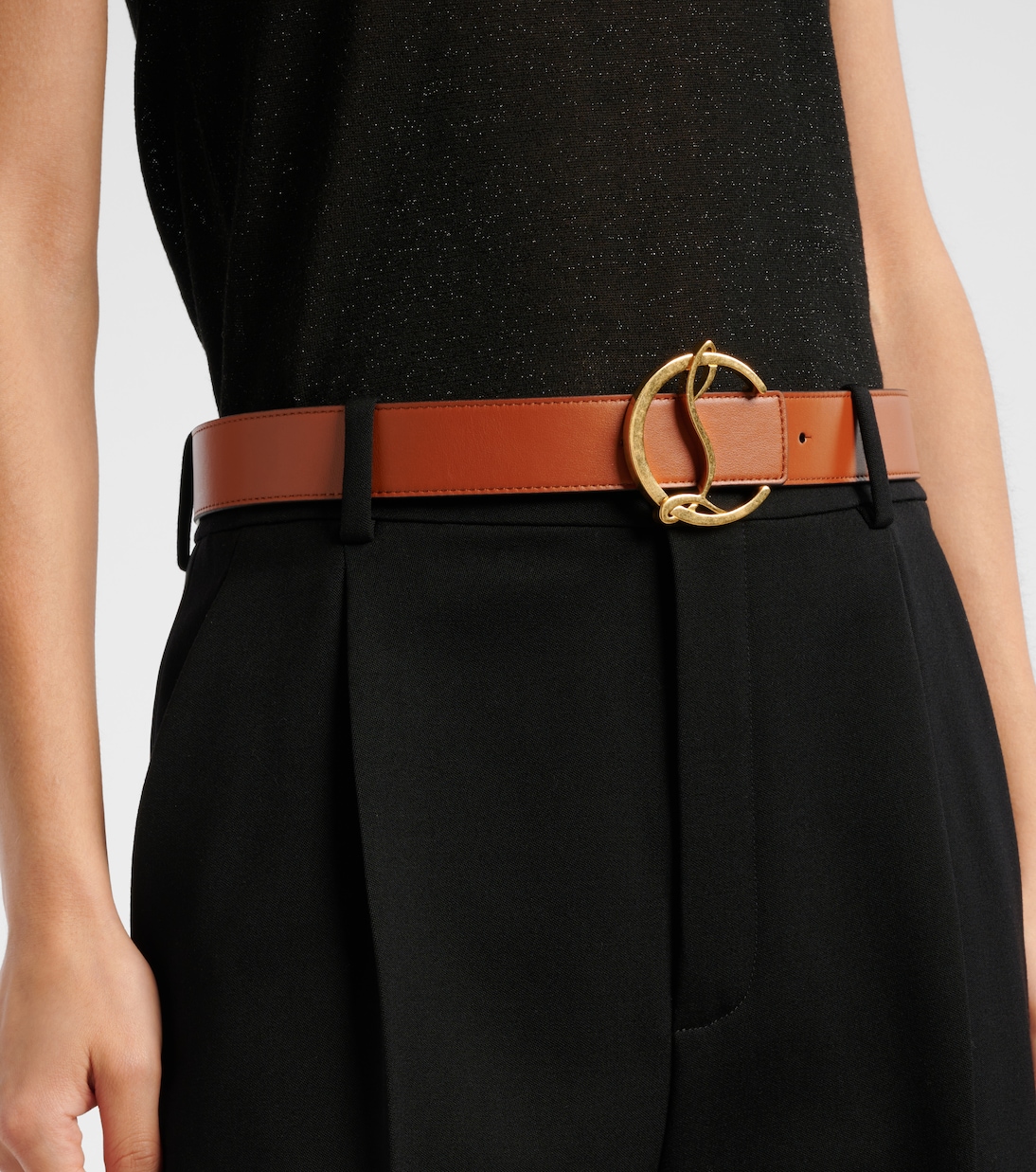 Cintura in pelle reversibile con logo CL di Christian Louboutin - Stile giovanile