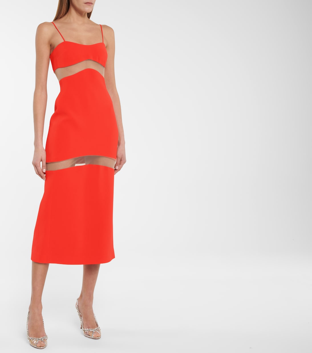 Cady and mesh midi dress | David Koma