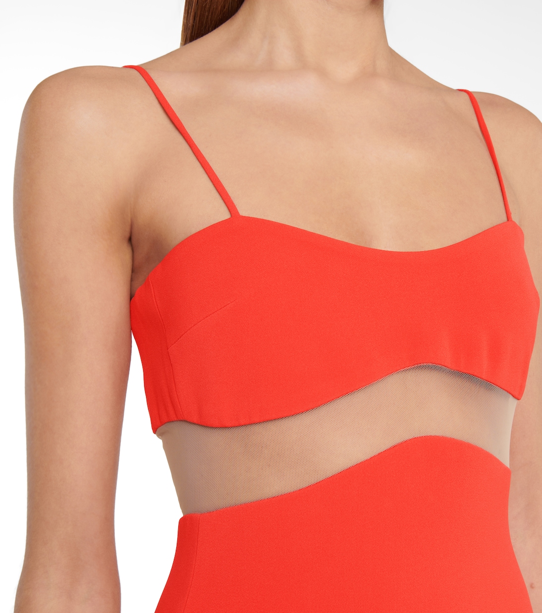 Cady and mesh midi dress | David Koma