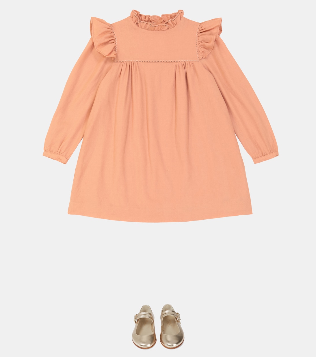 Ruffled wool dress | Bonpoint