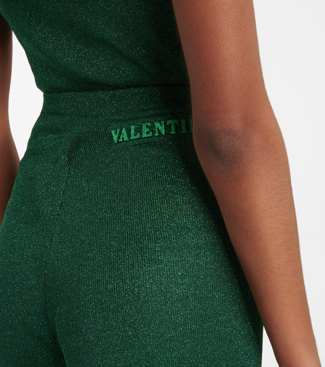 Shorts in lamé a vita alta | Valentino
