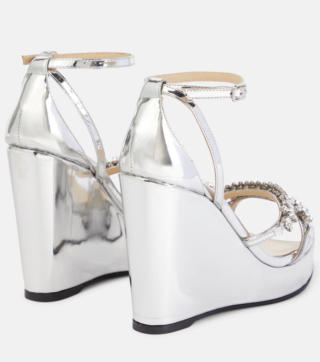Bing Wedge 120 metallic sandals | Jimmy Choo