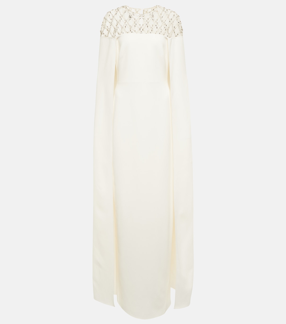 Bridal - Abito lungo in crêpe con mantella | Safiyaa