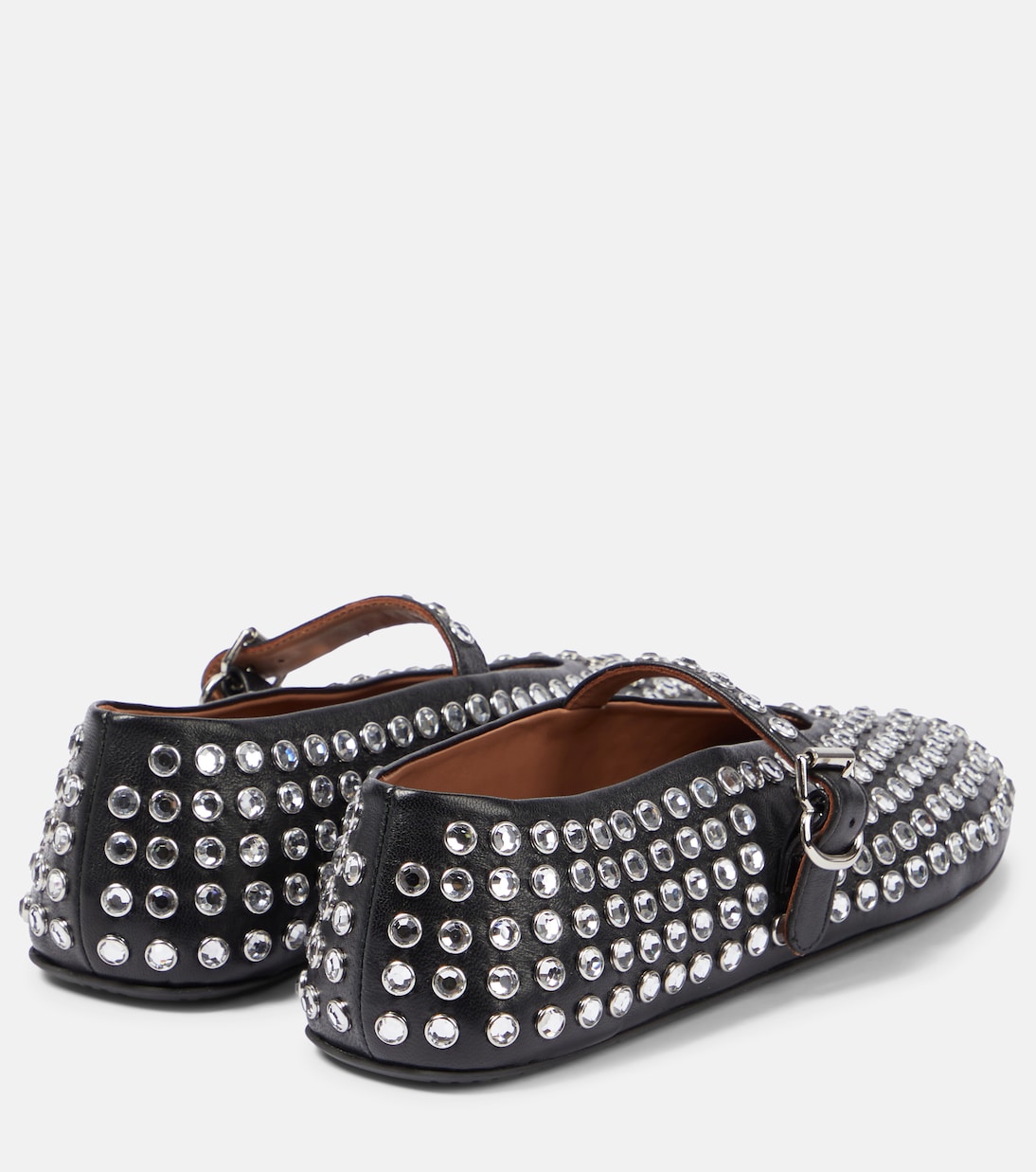 Ballerine in pelle con cristalli | Alaïa