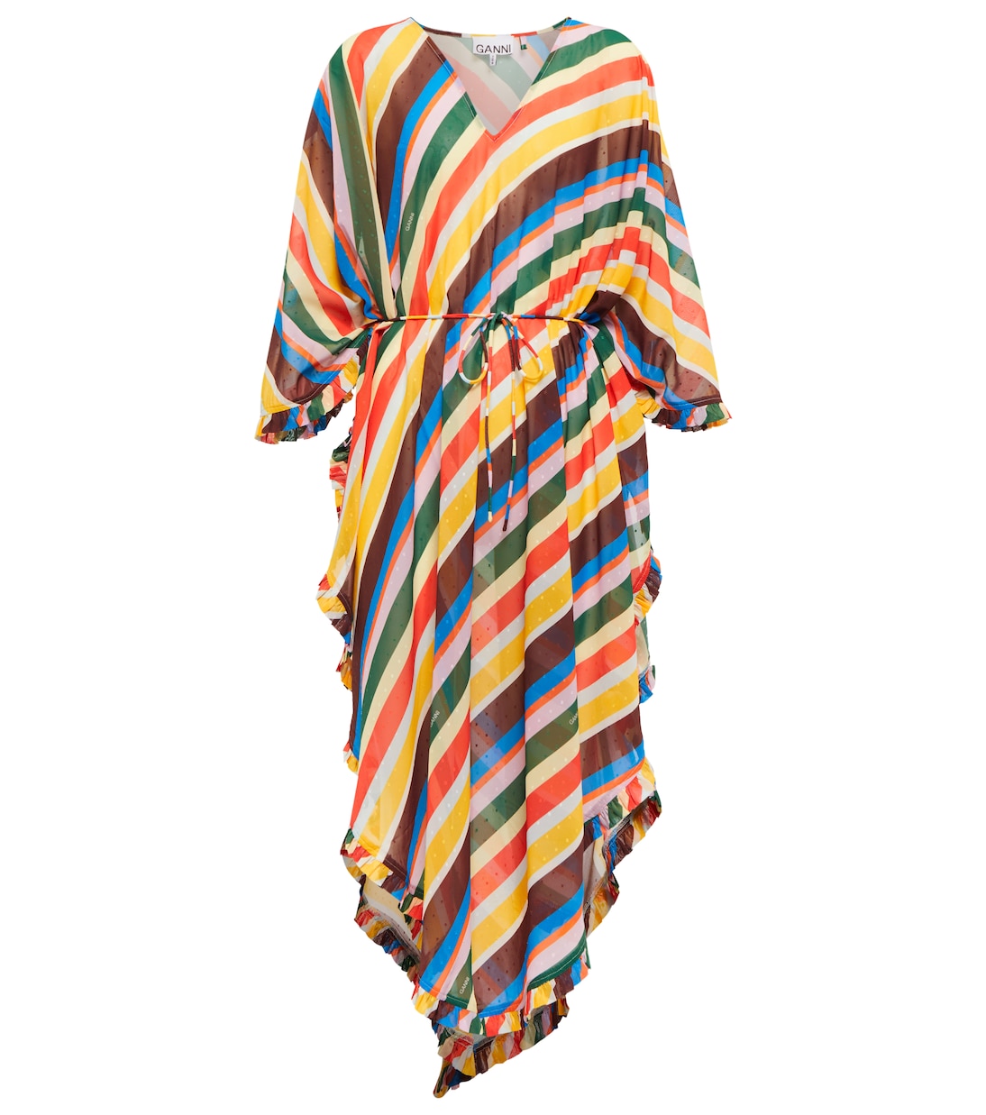 Striped chiffon maxi dress | Ganni