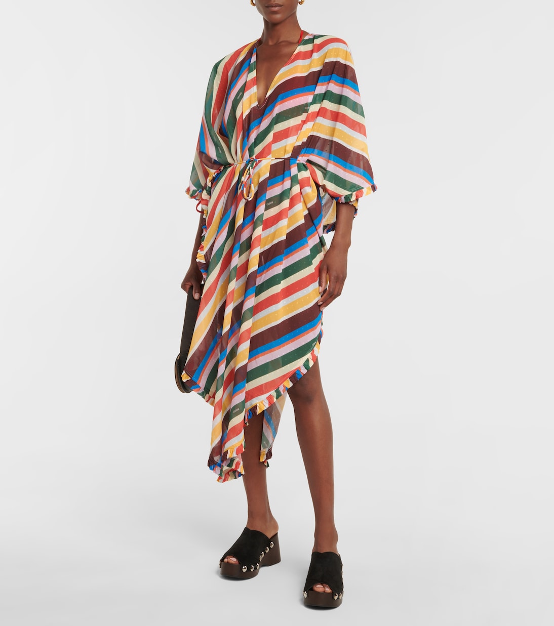 Striped chiffon maxi dress | Ganni