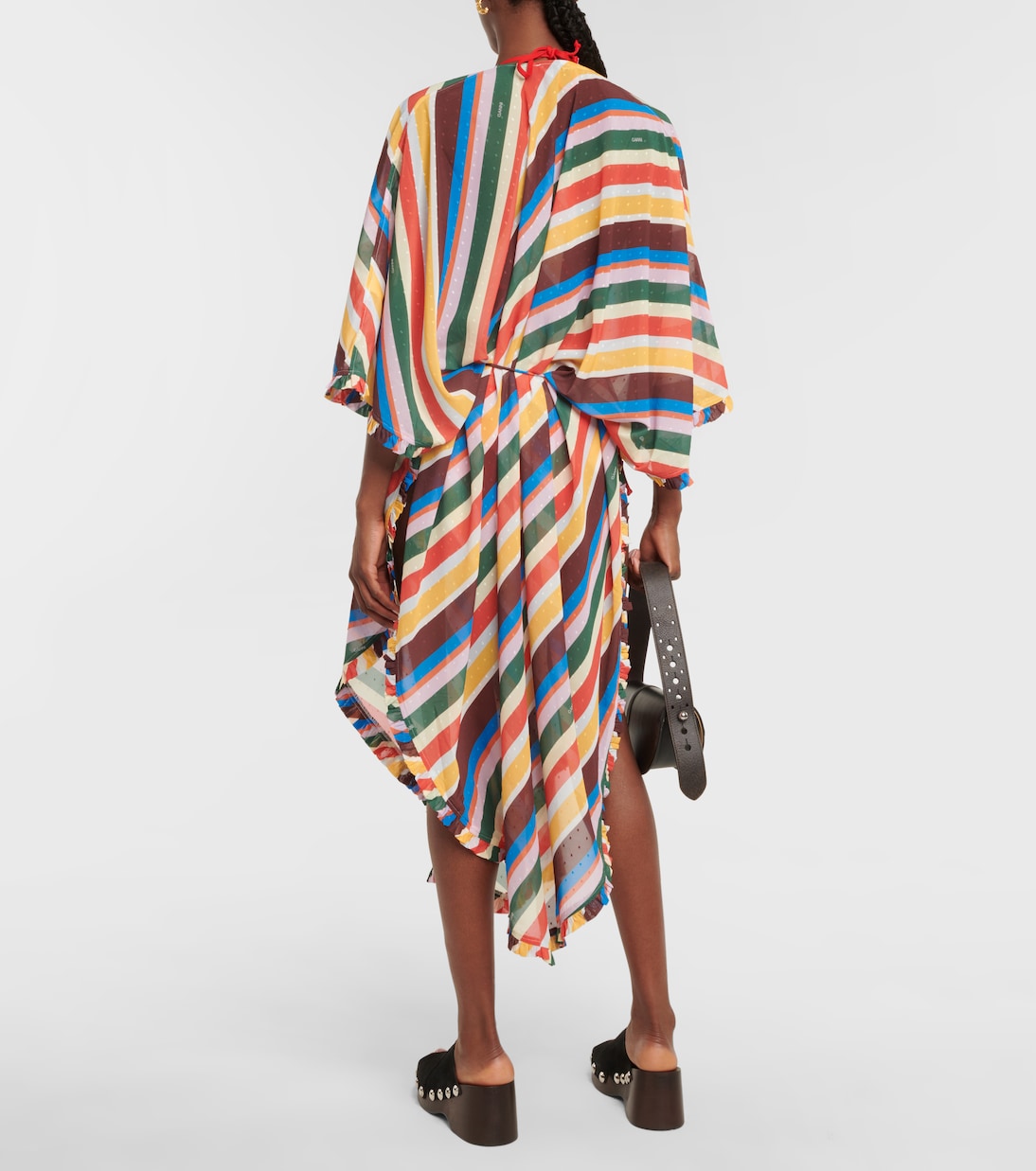 Striped chiffon maxi dress | Ganni