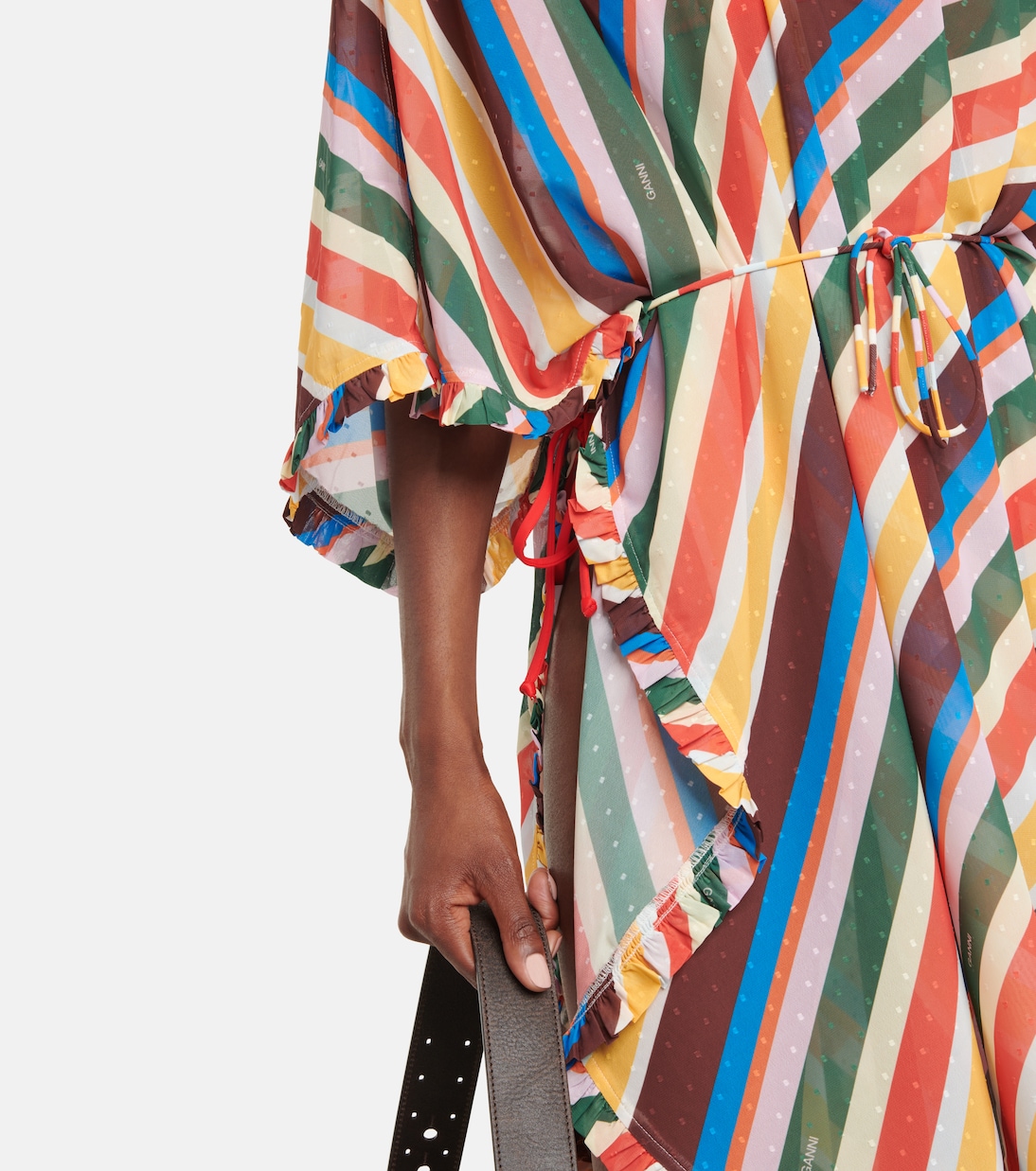 Striped chiffon maxi dress | Ganni