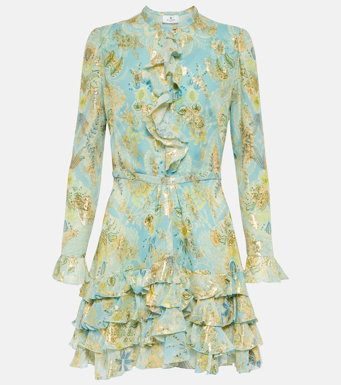 Ruffle-trimmed silk georgette minidress | Etro