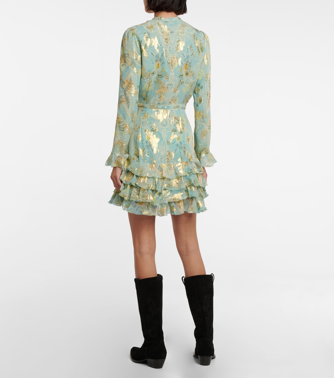 Ruffle-trimmed silk georgette minidress | Etro
