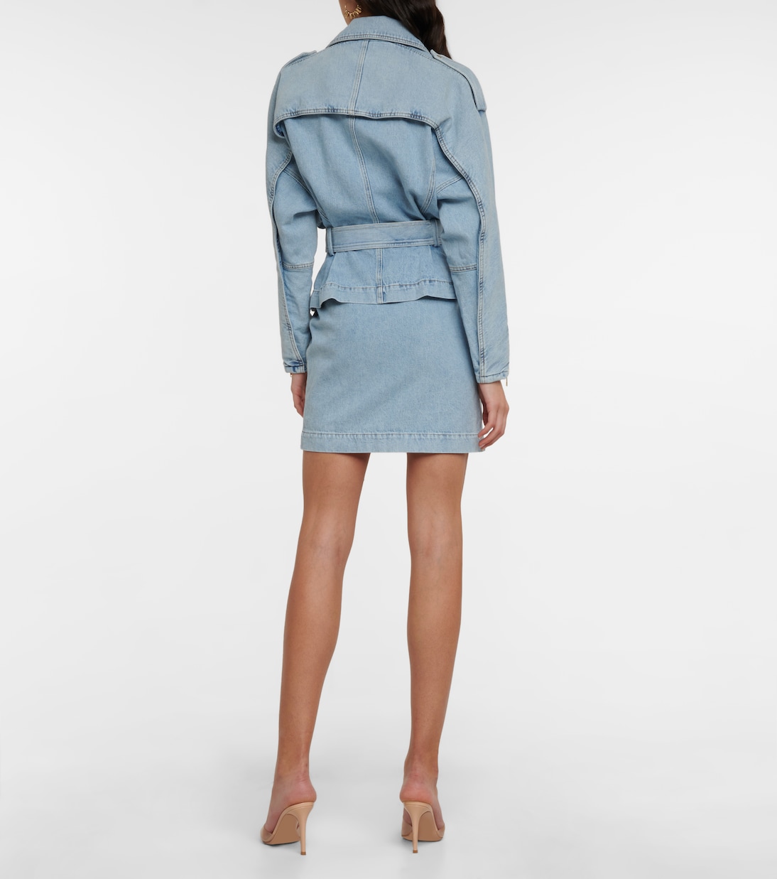 Asymmetric zipped denim minidress | Alexandre Vauthier