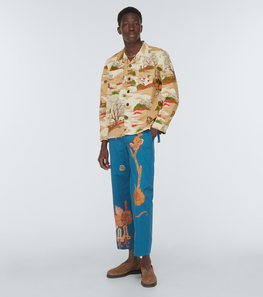 Printed cotton shirt | Bode