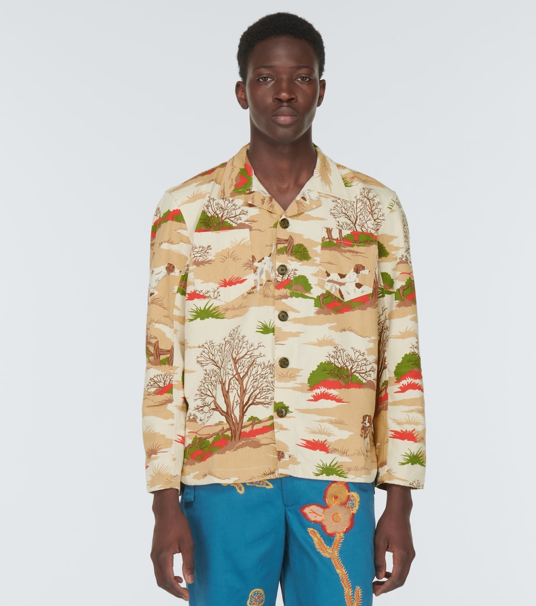 Printed cotton shirt | Bode