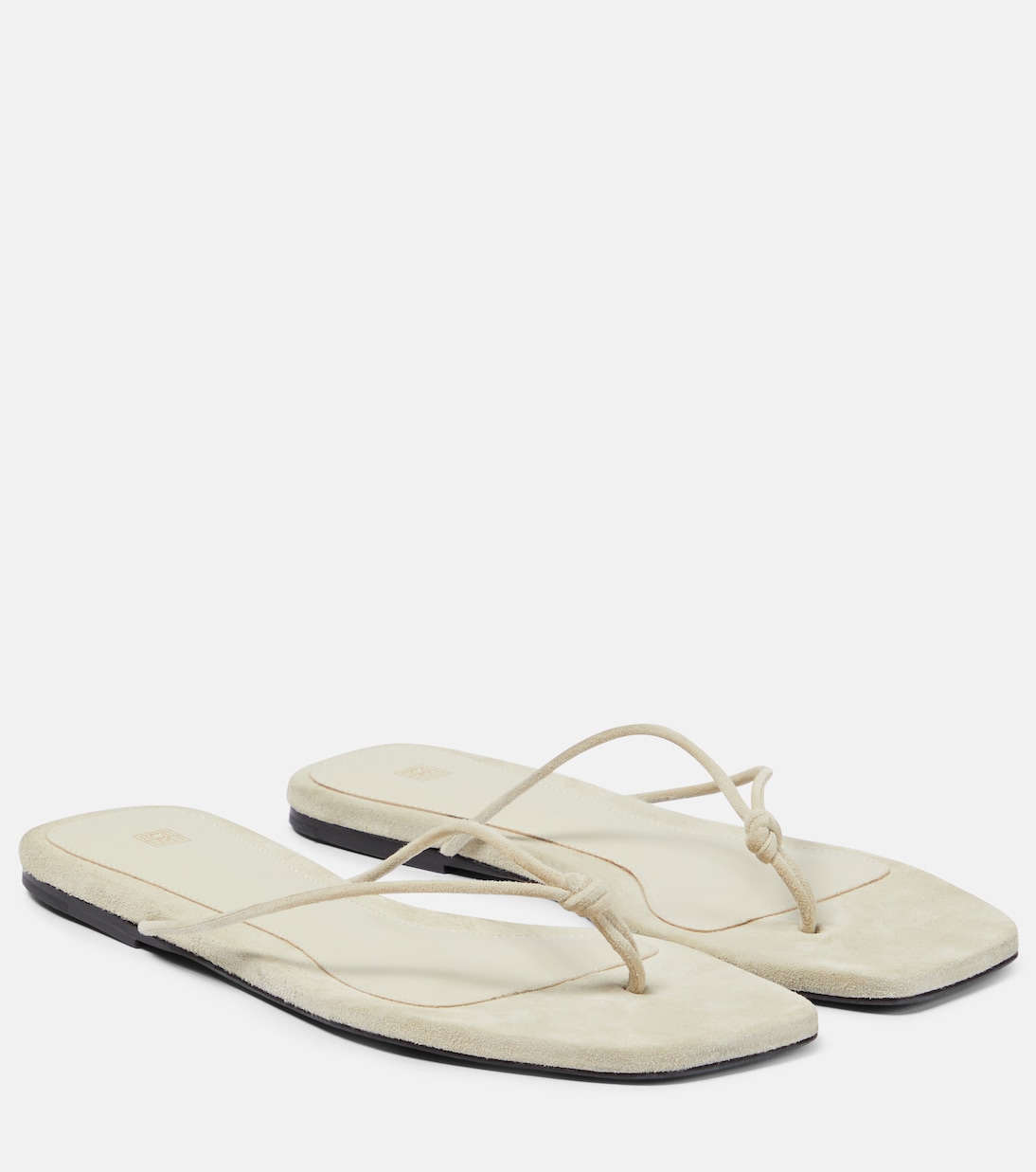 The Knot suede thong sandals in white Toteme Mytheresa