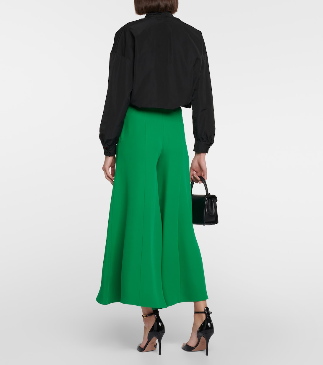 Jupe-culotte à taille mi-haute en soie | Valentino
