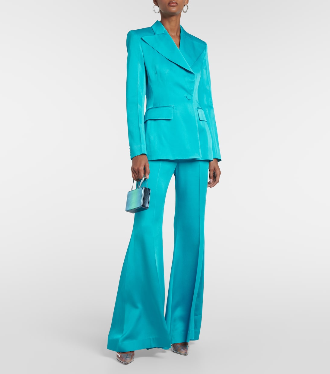 Pantalon flare à taille haute en satin | Nina Ricci