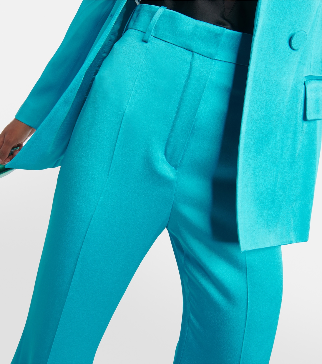 Pantalon flare à taille haute en satin | Nina Ricci