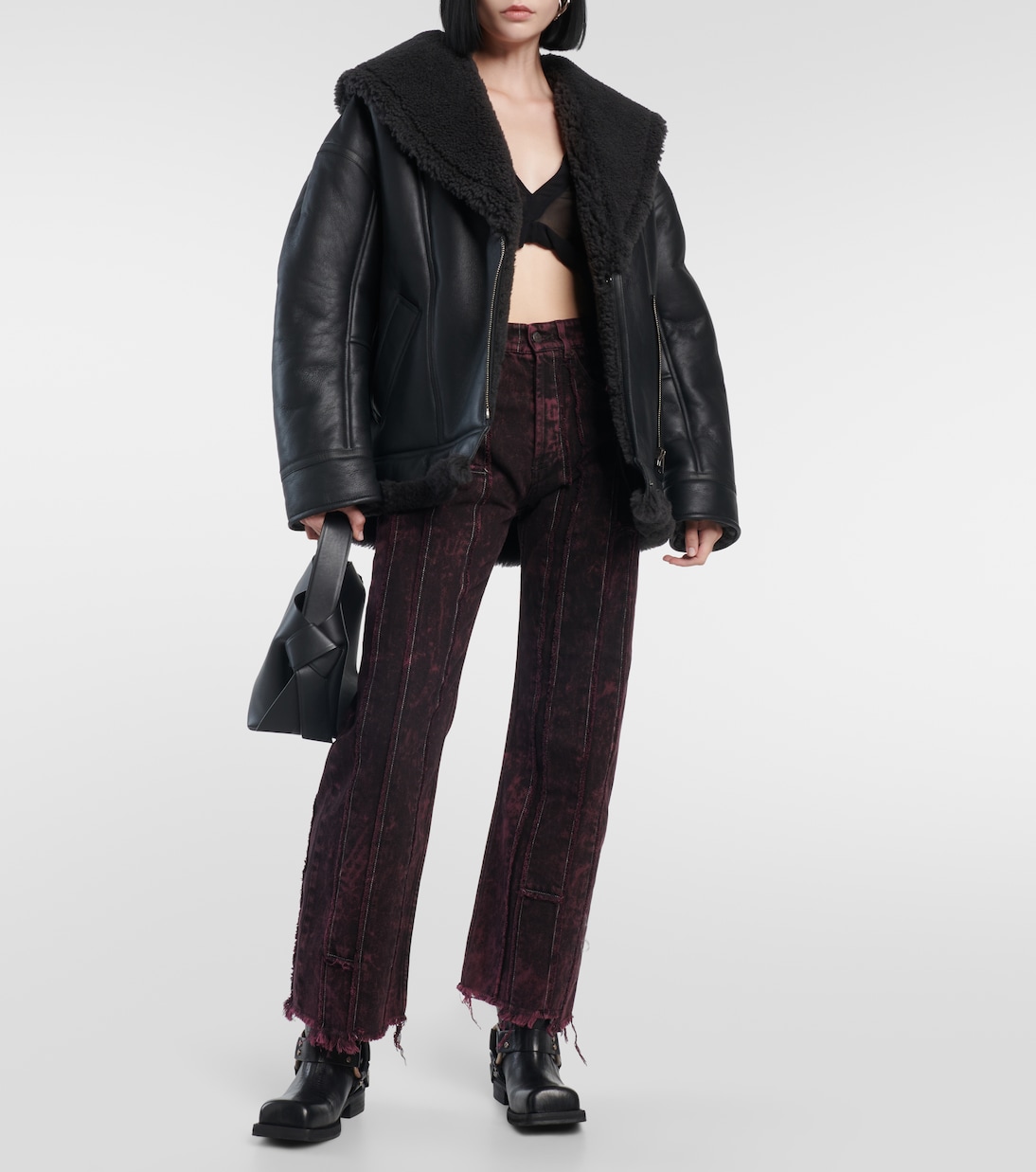 Jeans patchwork a vita larga e gamba larga | Acne Studios