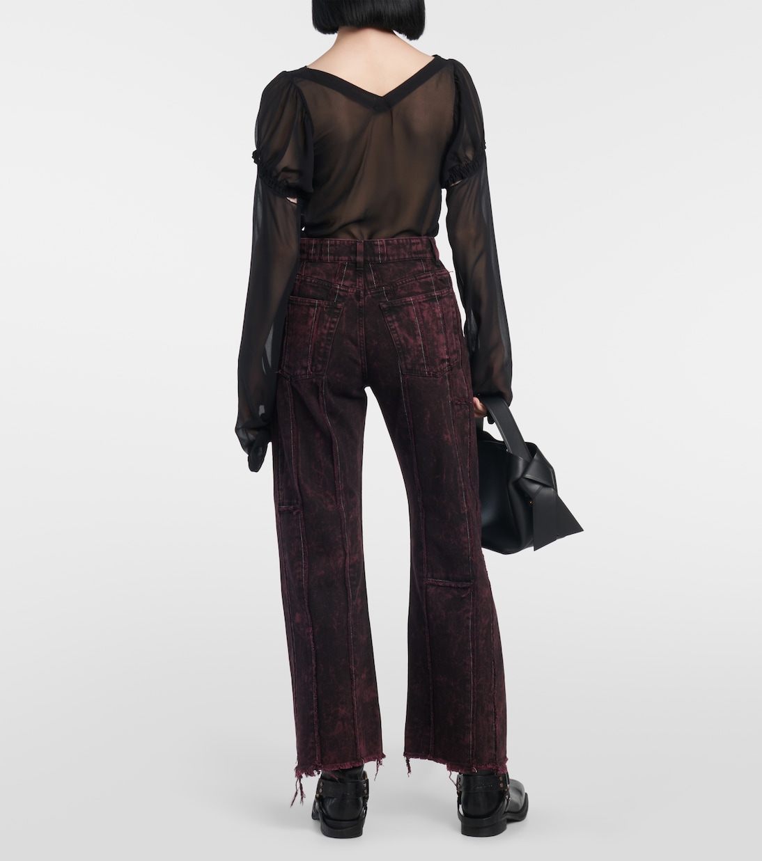 Jeans patchwork a vita larga e gamba larga | Acne Studios