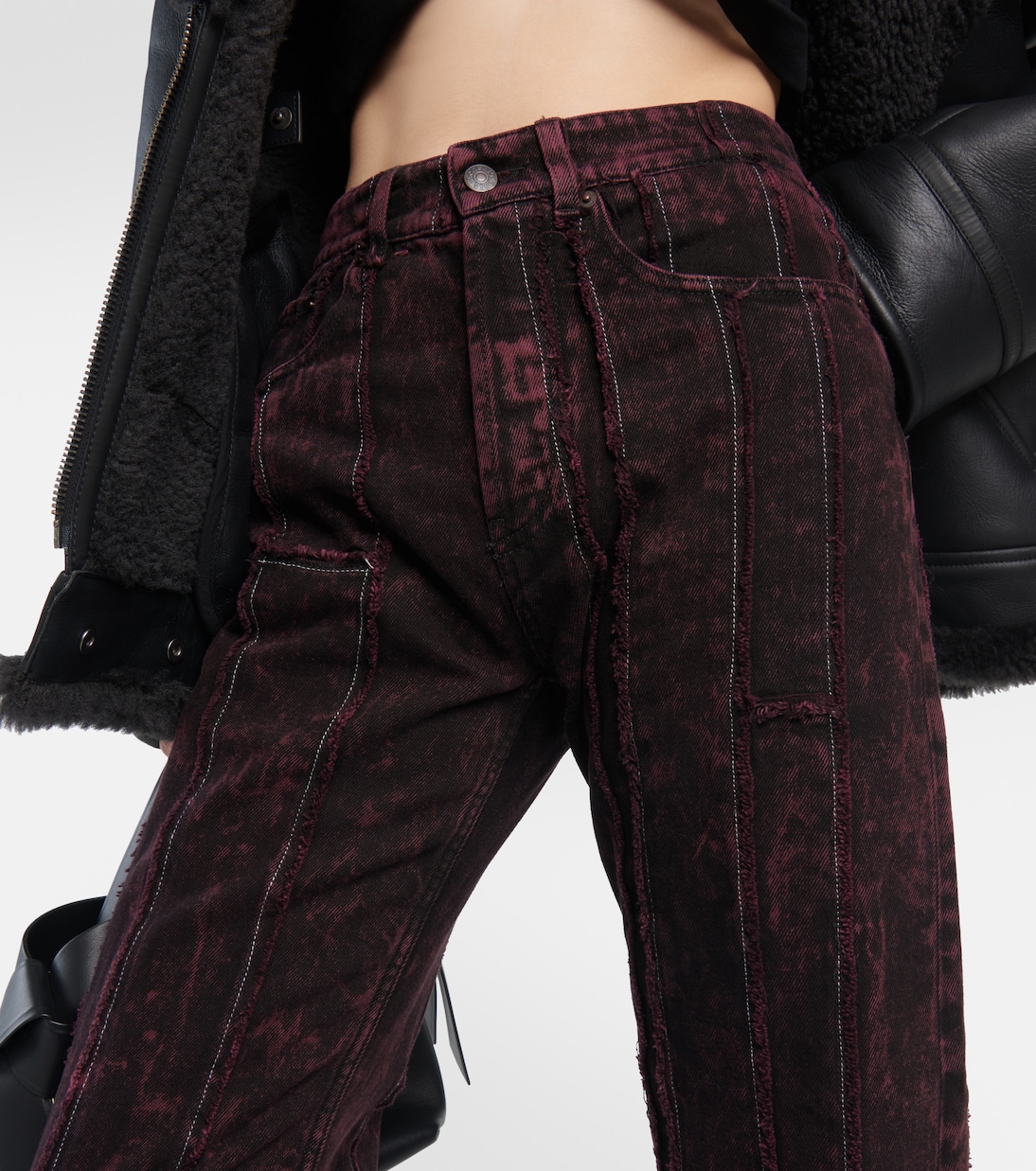 Jeans patchwork a vita larga e gamba larga | Acne Studios