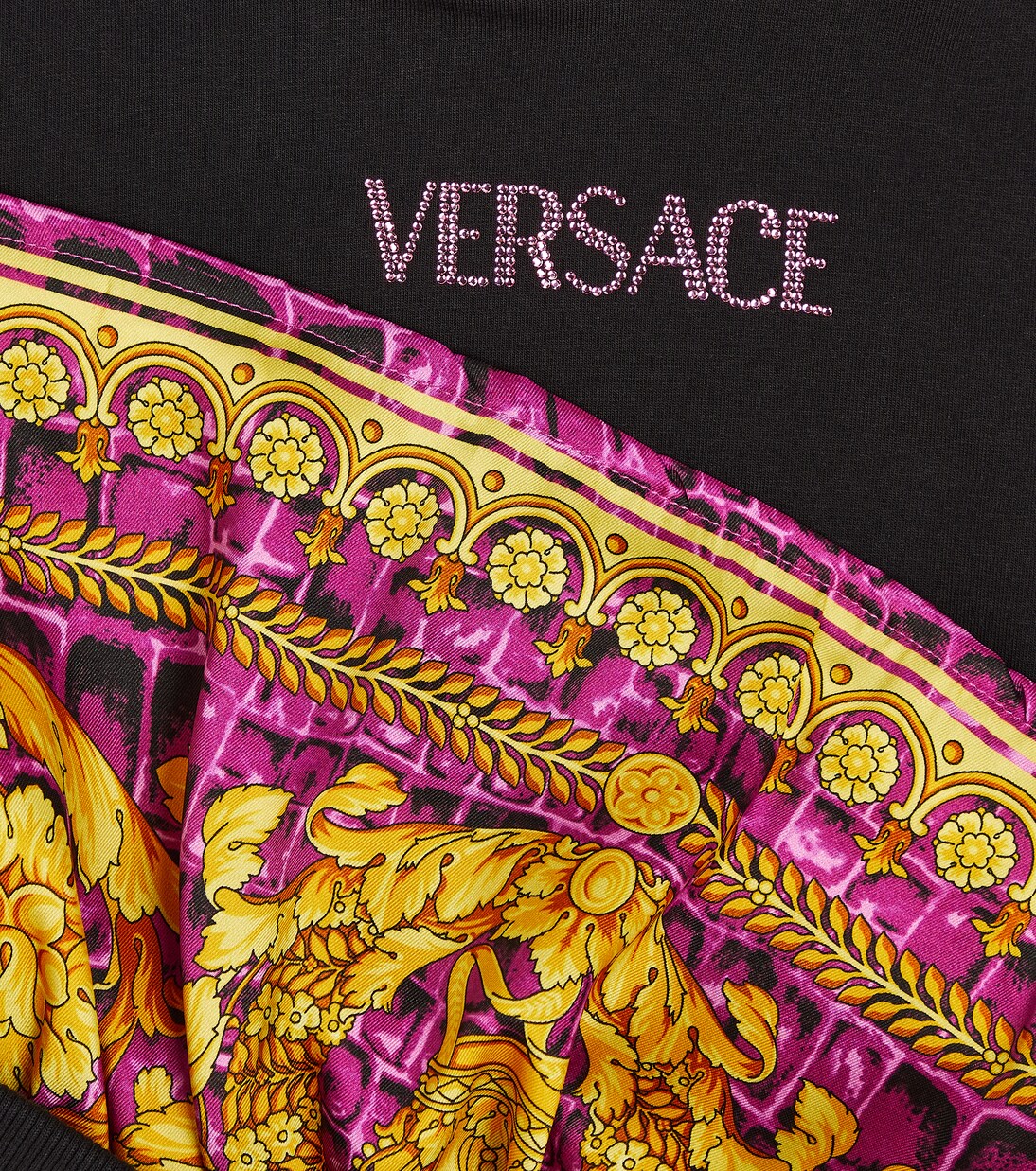 Robe imprimée en coton mélangé à logo | Versace Kids