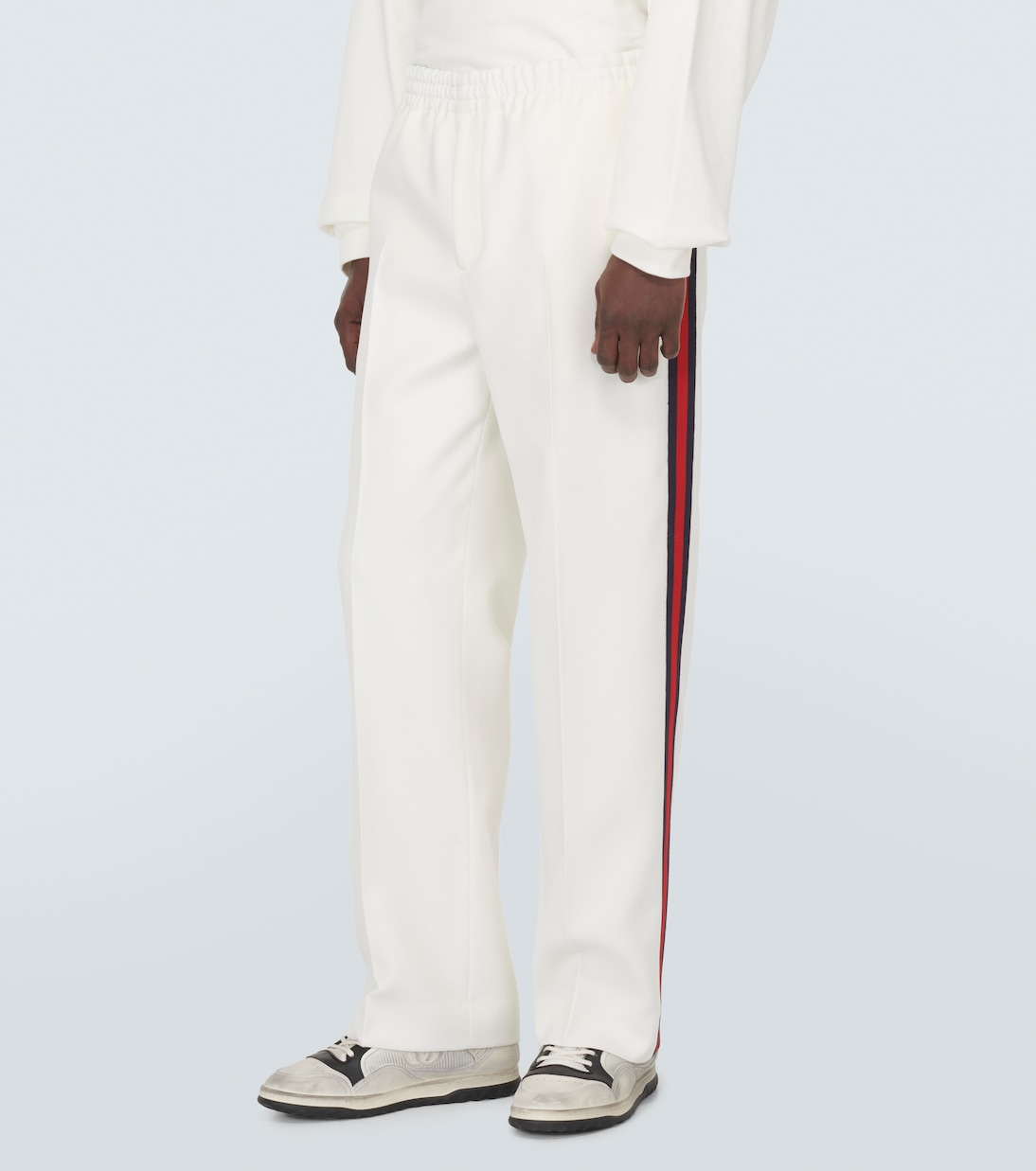 Mid rise straight pants in white Gucci Mytheresa