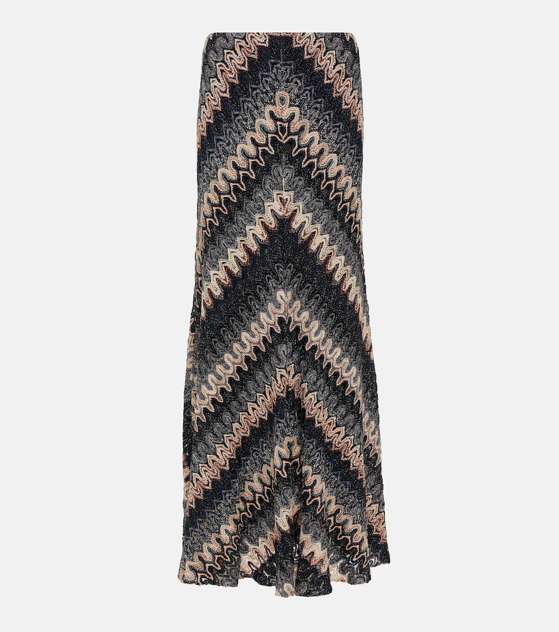 Gonna lunga in maglia lamé a zig-zag | Missoni