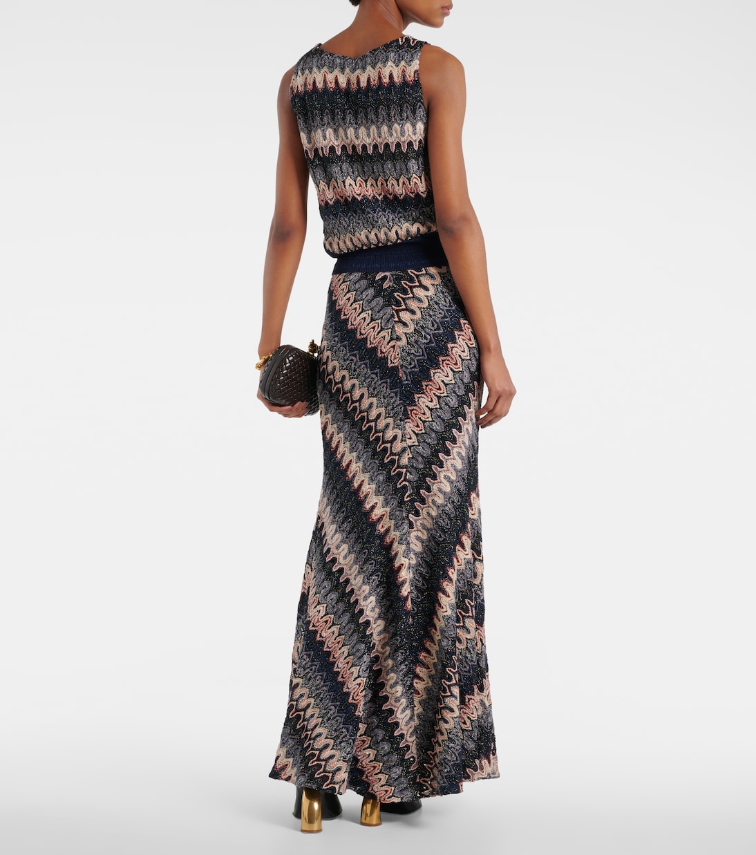 Gonna lunga in maglia lamé a zig-zag | Missoni