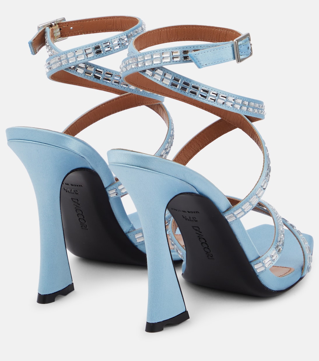 Sandales Carre en satin à ornements | D'Accori