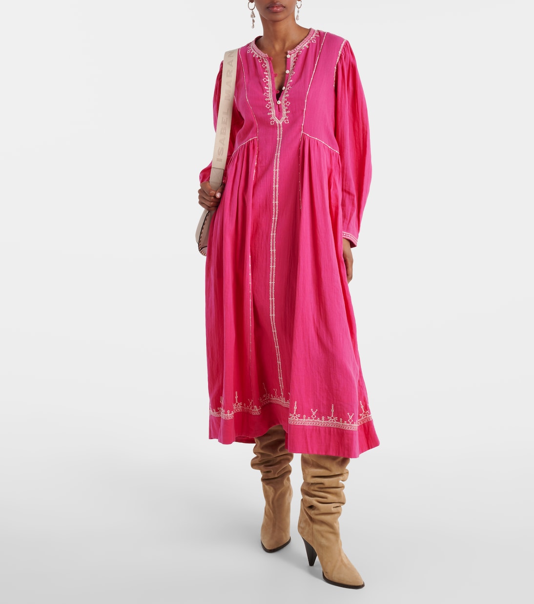 Vestido midi Pippa de algodón bordado | Marant Etoile