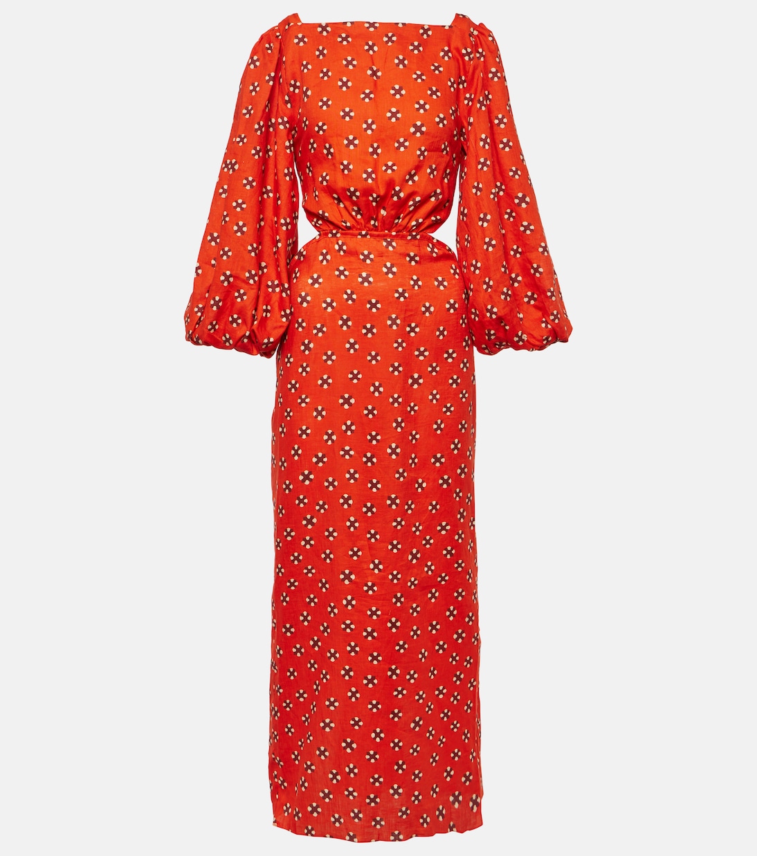 Abito midi in lino con stampa | Johanna Ortiz