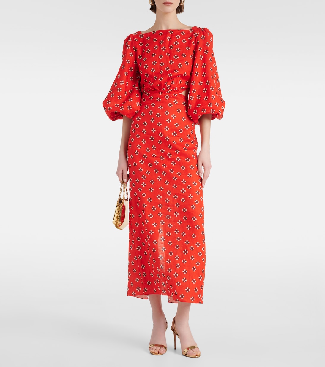 Abito midi in lino con stampa | Johanna Ortiz